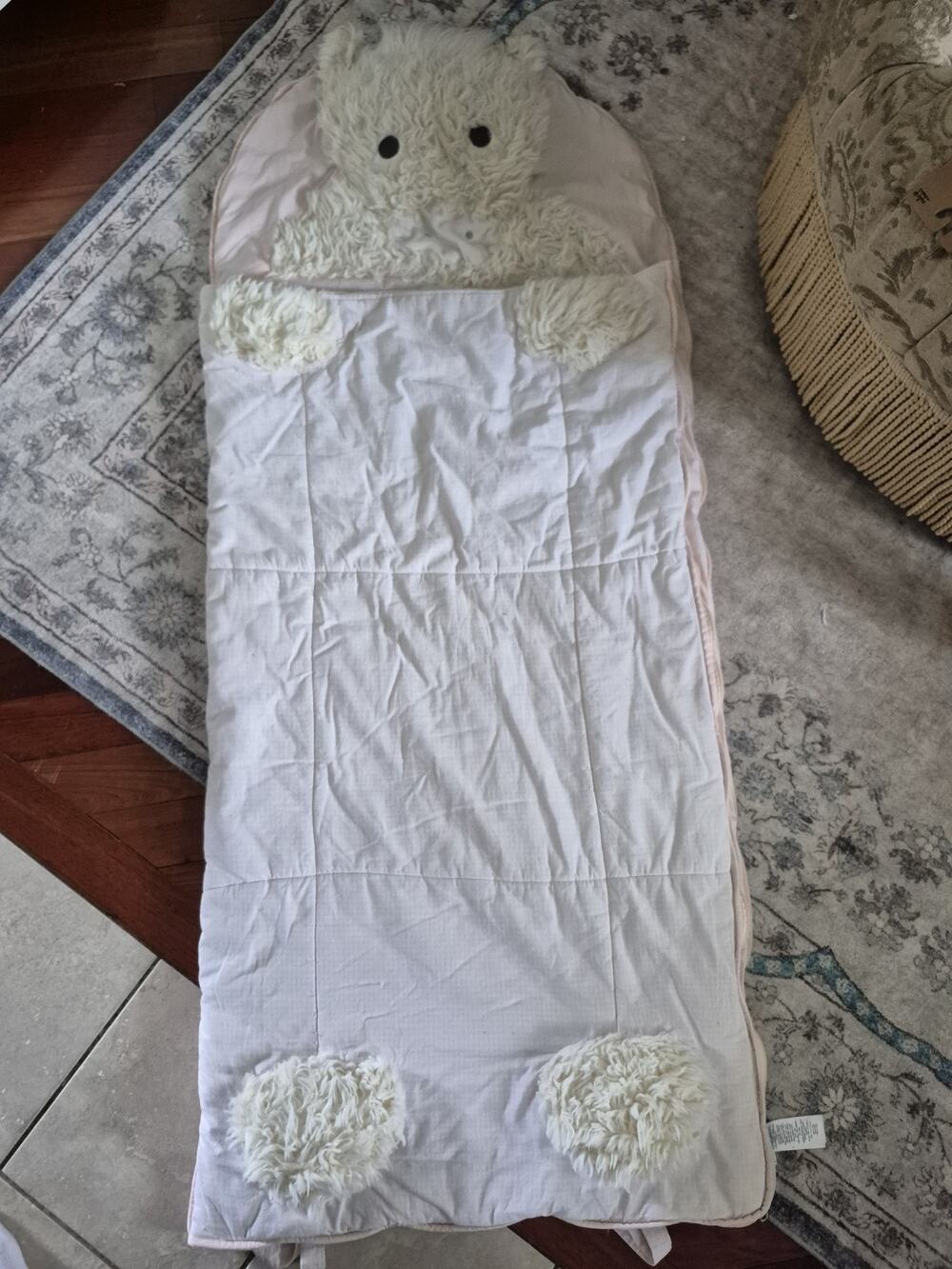 💥 Pottery Barn Kids Shaggy Cattle Cow Pink Gingham Sleeping Bag